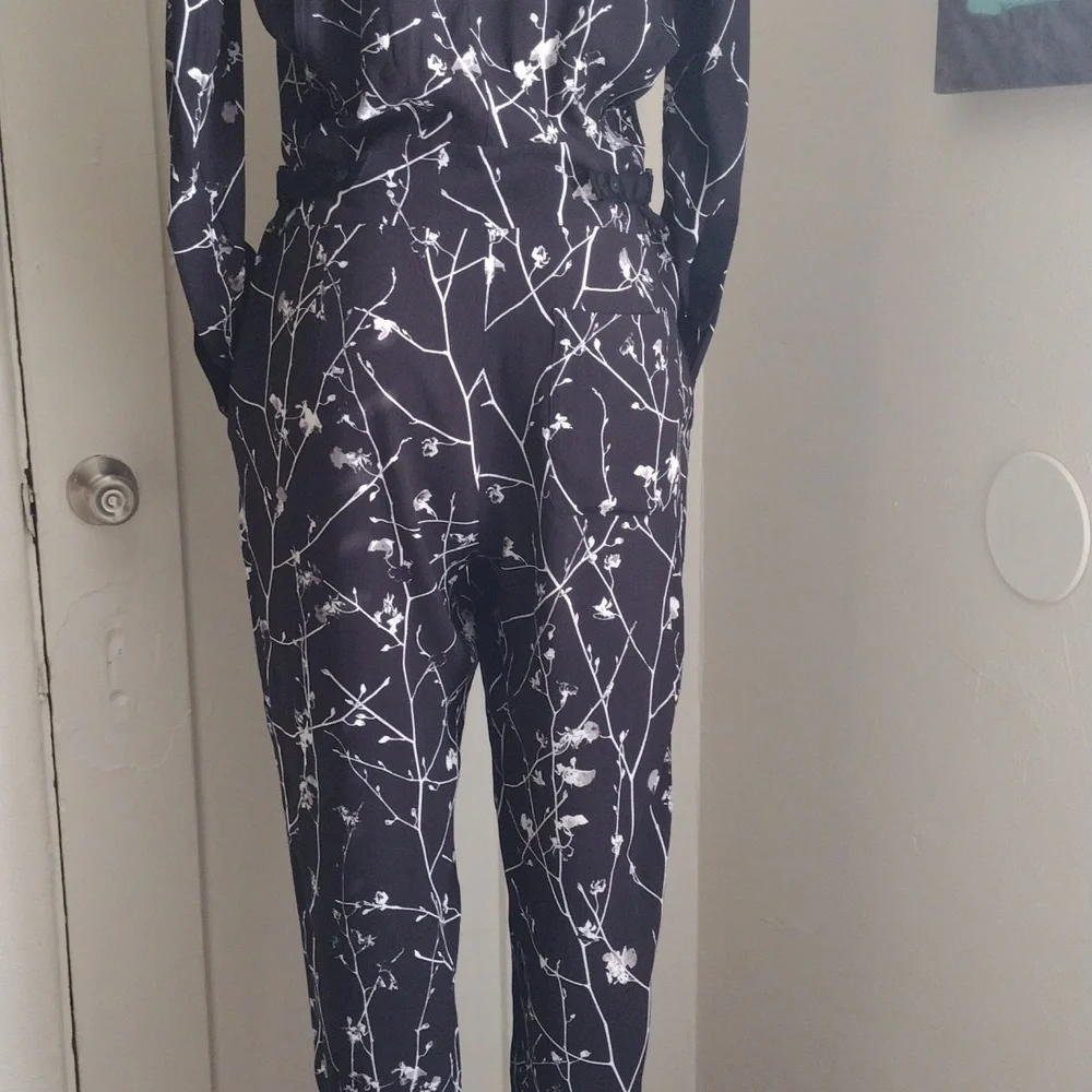 Rag And Bone  Black and White  Floral Jumpsuit 10